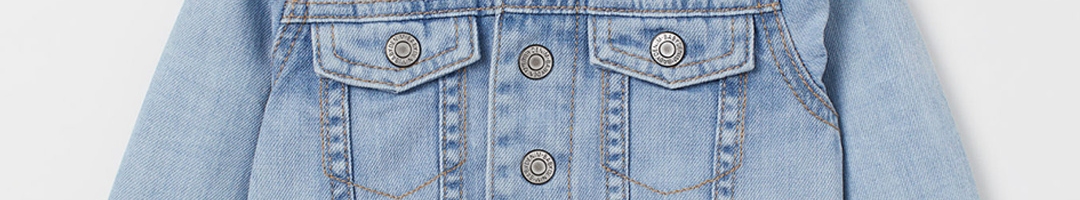 Buy H&M Girls Blue Solid Denim Jacket - Jackets for Unisex Kids ...