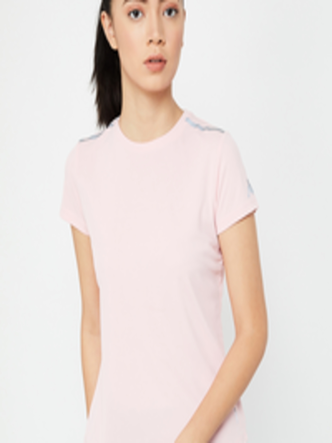 Buy Kappa Women Light Pink Solid Round Neck T Shirt - Tshirts for Women ...