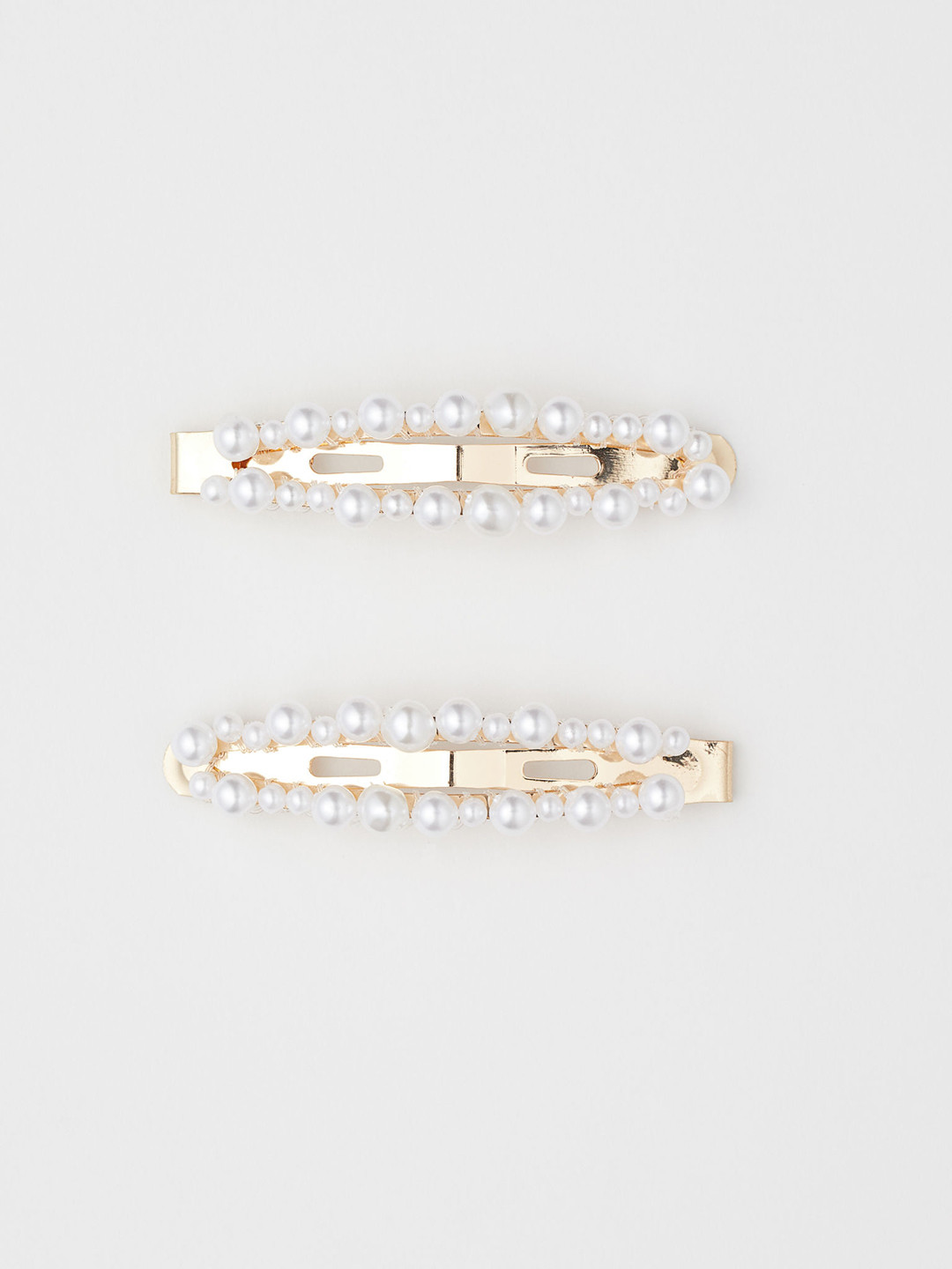 Buy H&M Women Gold Toned And White 2 Pack Hair Clips Hair Accessory