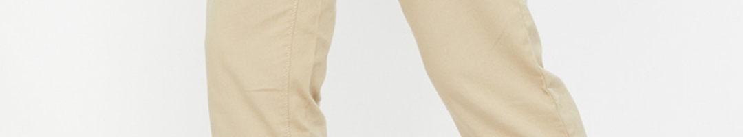 Buy CODE By Lifestyle Men Khaki Slim Fit Solid Regular Trousers ...