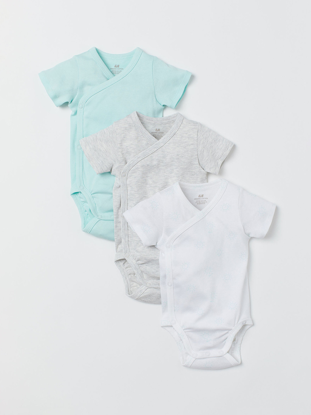 Buy H&M Kids 3 Pack Wrapover Rompers Rompers for Unisex Kids 10386299