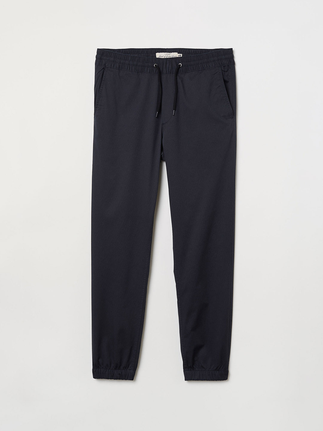 Buy H&M Men Blue Solid Brushed Cotton Twill Joggers Trousers for Men 10386983 Myntra