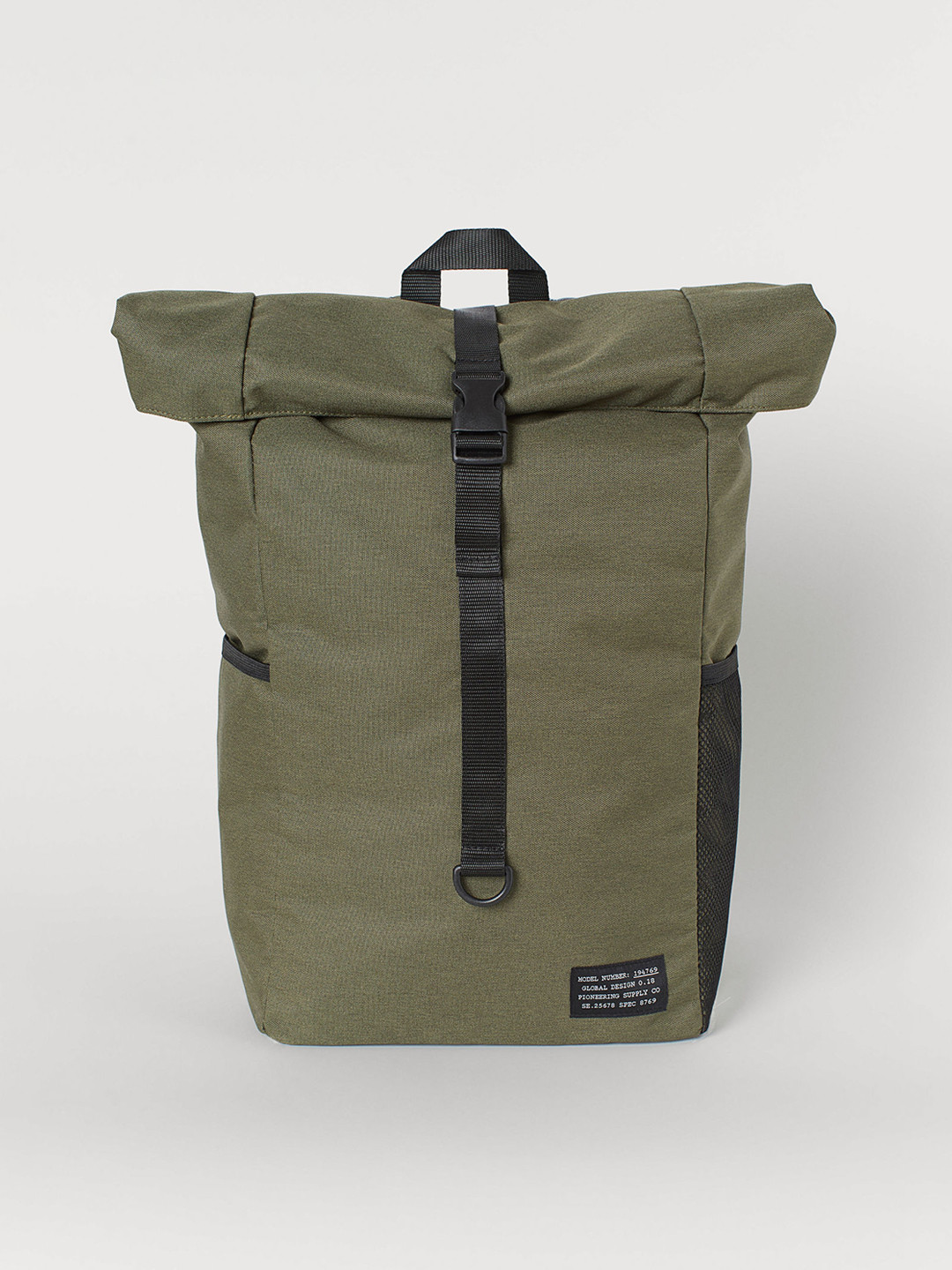 Buy H&M Men Green Solid Roll Top Opening Backpack Backpacks for Men