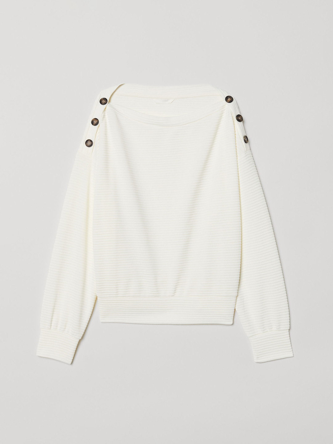 Buy H&M Women White Solid Sweatshirt With Buttons Sweatshirts for