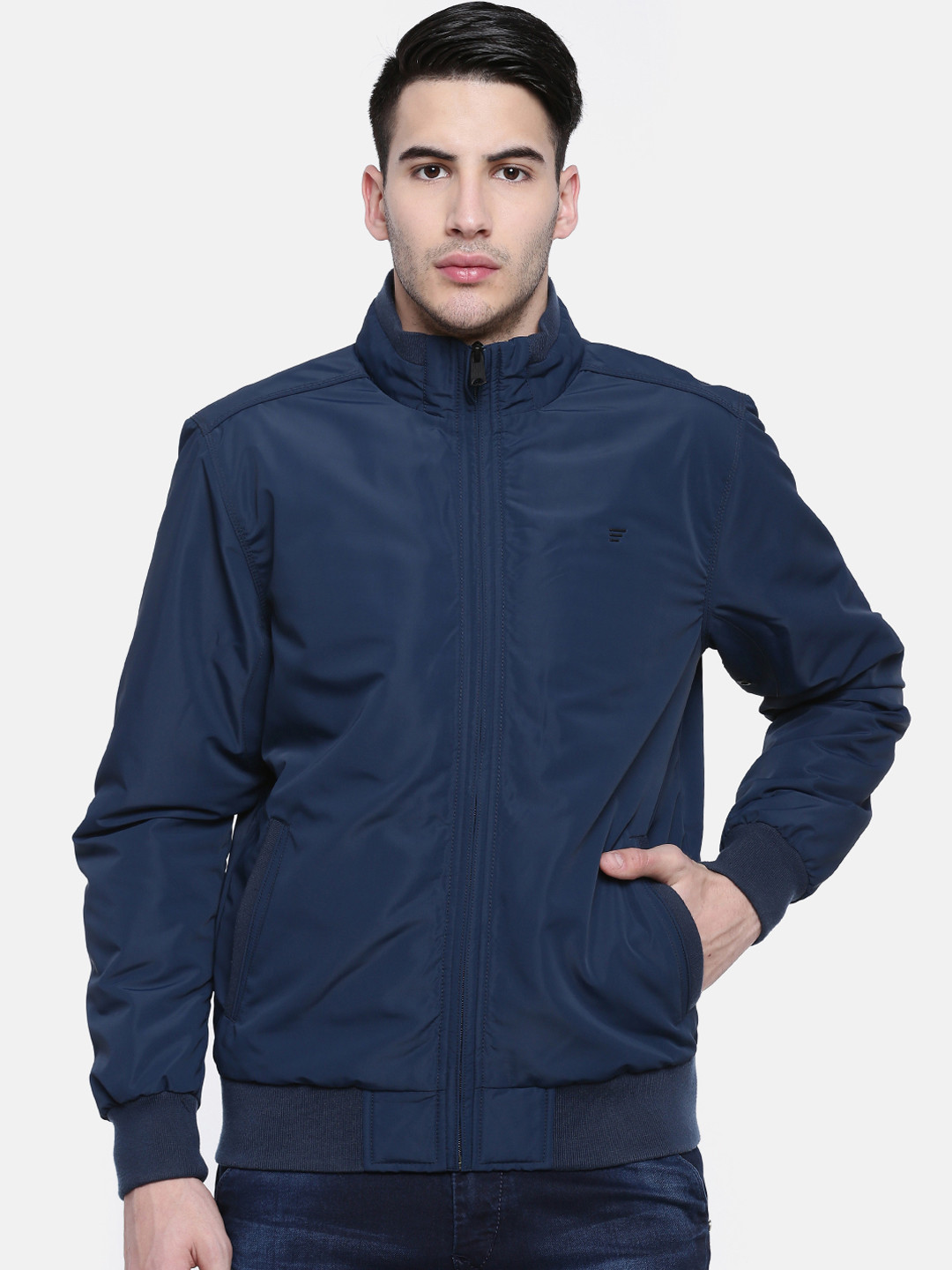 Buy T Base Men Blue Solid Lightweight Jacket Jackets for Men 10411630