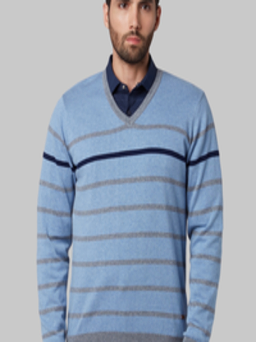 Buy Park Avenue Men Blue Striped Sweater - Sweaters for Men 10411212 ...
