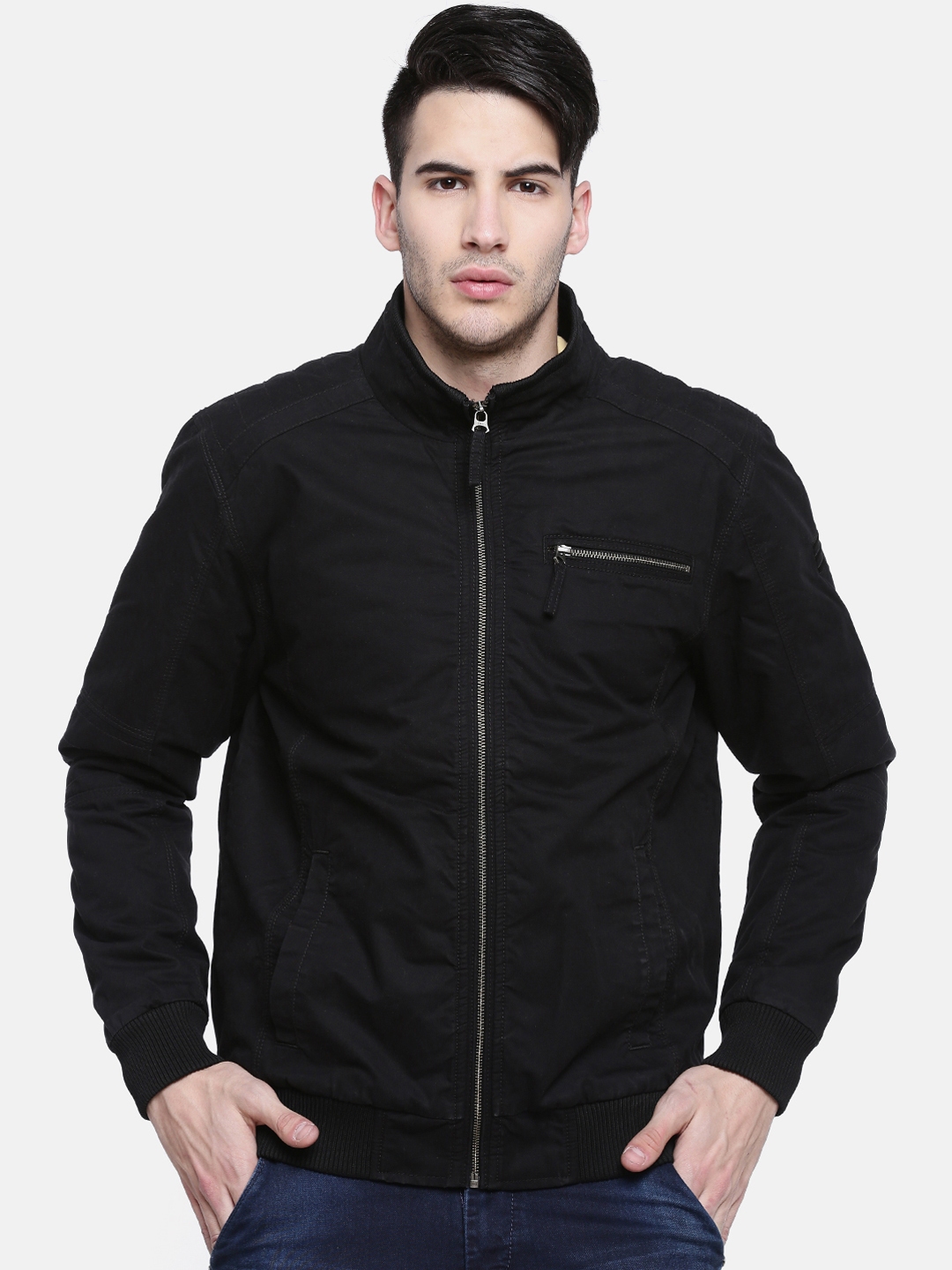 Buy T Base Men Black Solid Lightweight Jacket - Jackets for Men 10411676 | Myntra