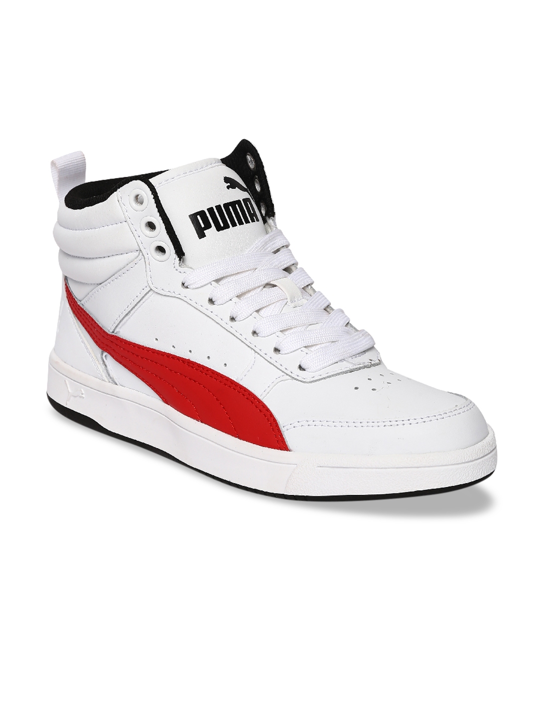 Buy Puma Boys White Colourblocked Leather Mid Top Sneakers - Casual ...