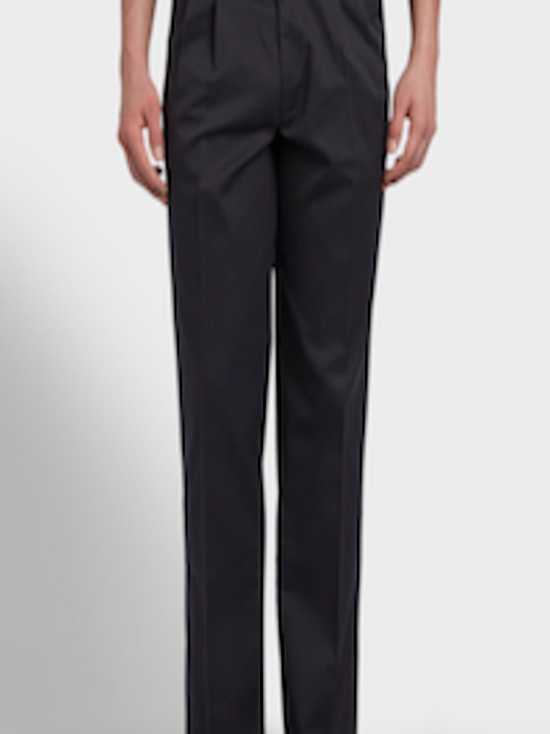 Buy ColorPlus Men Grey Regular Fit Solid Formal Trousers - Trousers for ...