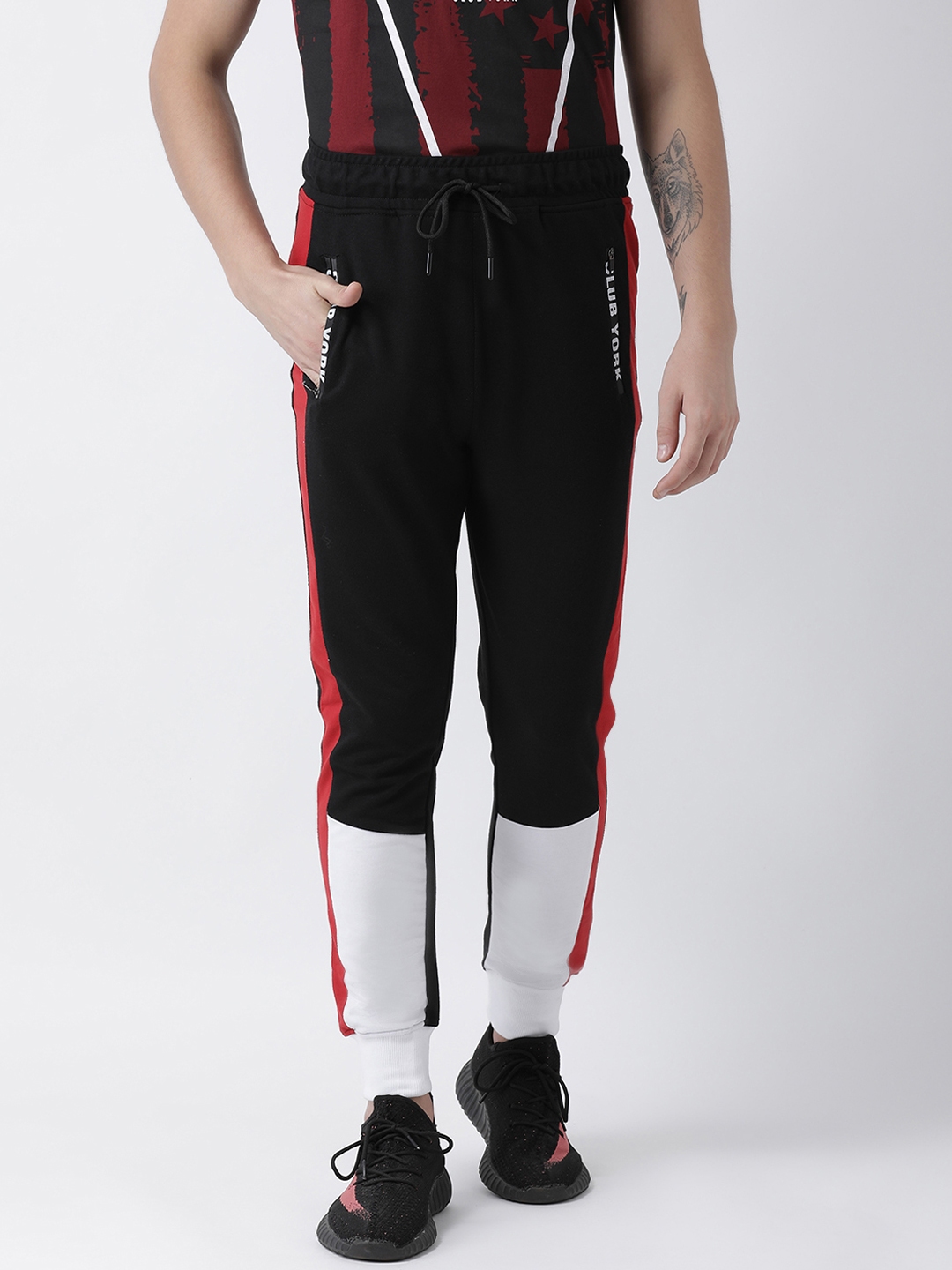 black and white jogging pants