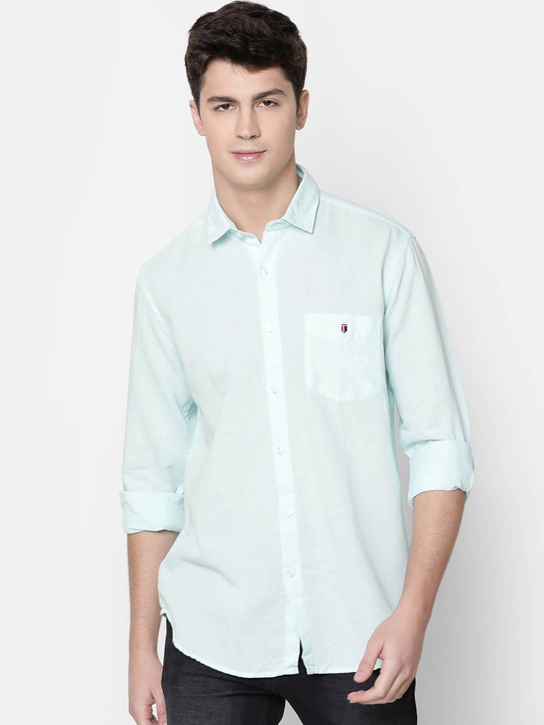 Buy IDC Men Blue Slim Fit Solid Casual Shirt Shirts for Men 10427598