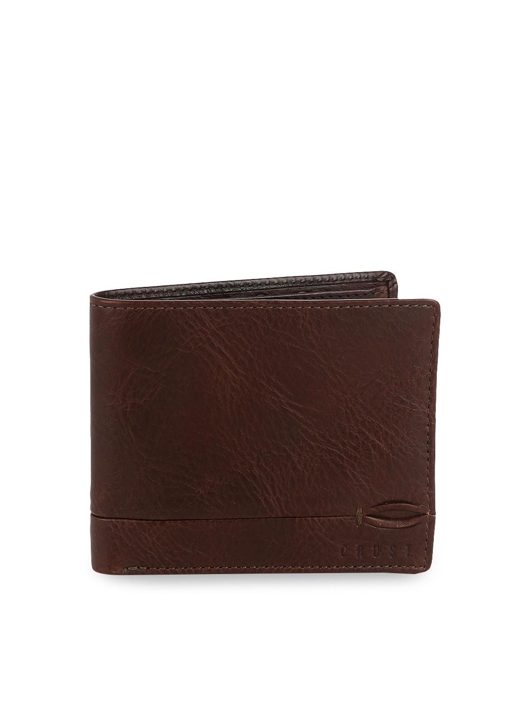 Buy CRUST Men Brown Solid RFID Protected Tanner Vegetable Tanned