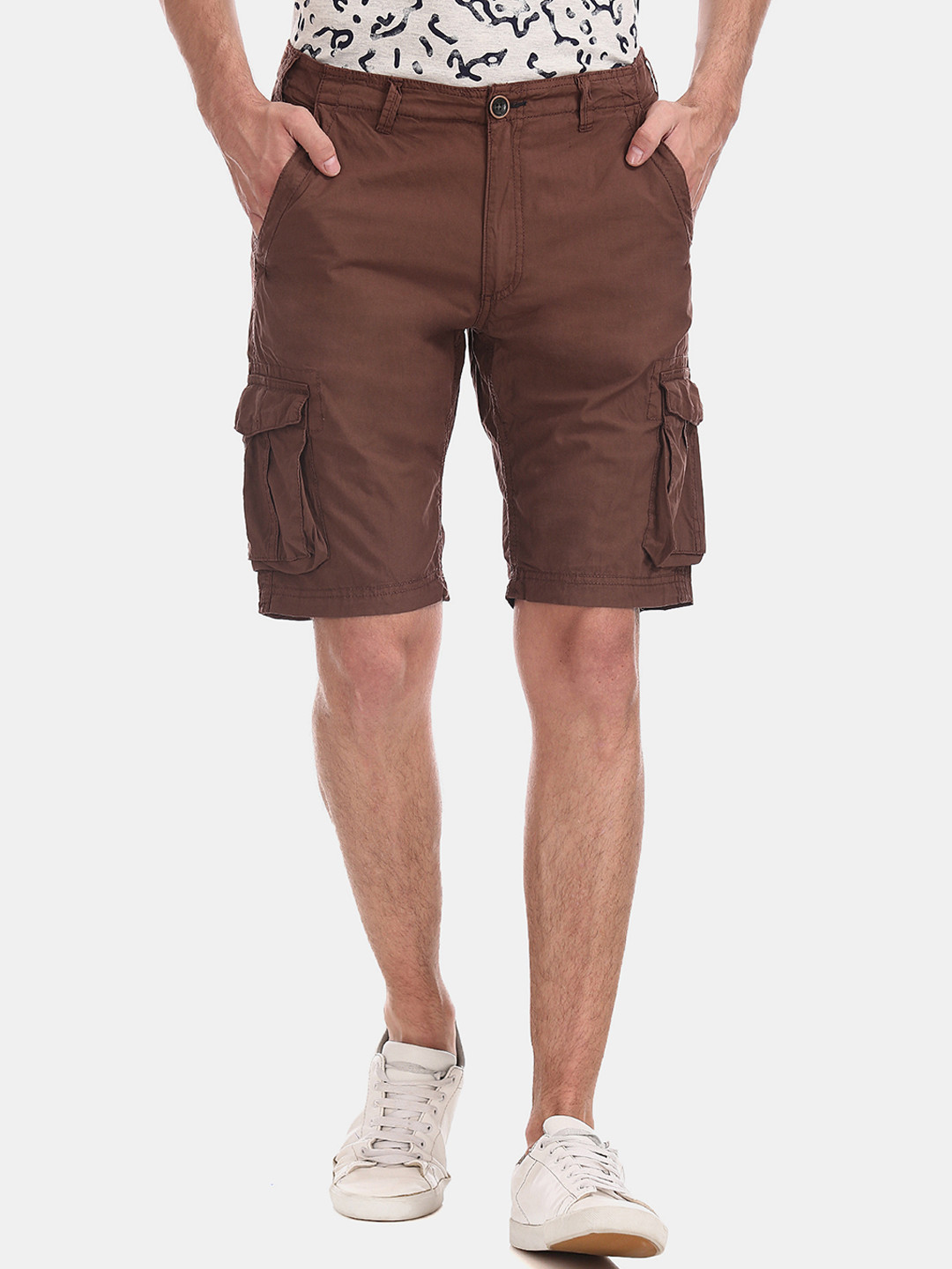 Buy Cherokee Men Brown Solid Slim Fit Cargo Shorts Shorts for Men
