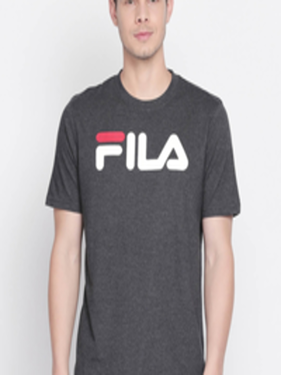 Buy FILA Men Grey Solid Round Neck T Shirt - Tshirts for Men 10624392 ...