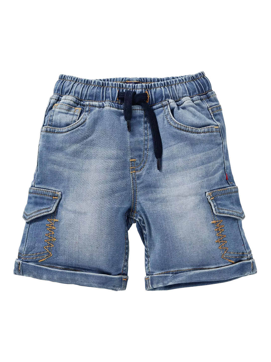 Buy KiddoPanti Boys Blue Washed Regular Fit Denim Shorts Shorts for