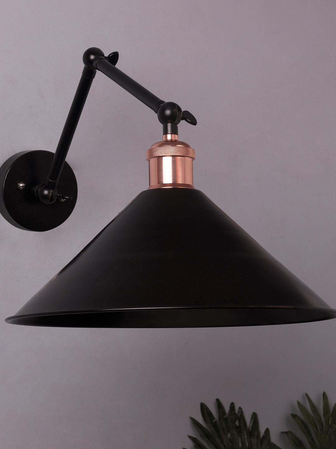 Buy Homesake Black Solid Handcrafted Swing Arm Light Wall Lamps for