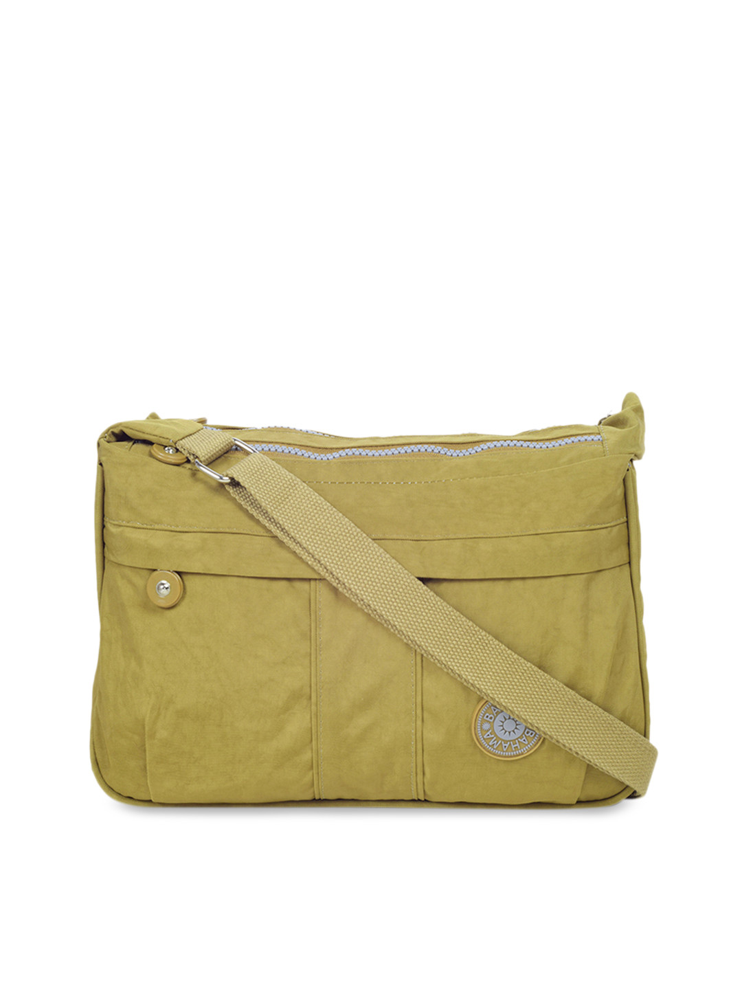 Buy BAHAMA Crinkle Range Unisex Mustard Yellow Solid Messenger Bag