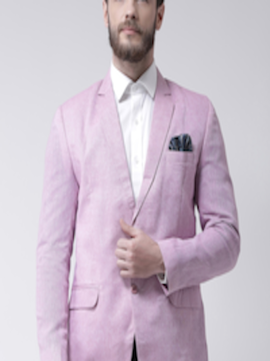 Buy Hangup Men Purple Solid Single Breasted Slim Fit Blazer - Blazers ...