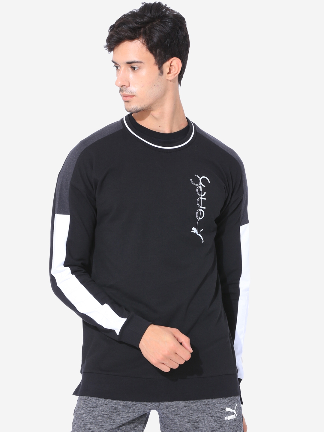 mens black puma sweatshirt