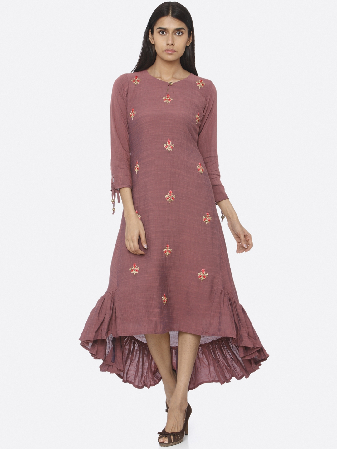 Buy RAISIN Women Pink Printed A Line Dress Dresses for