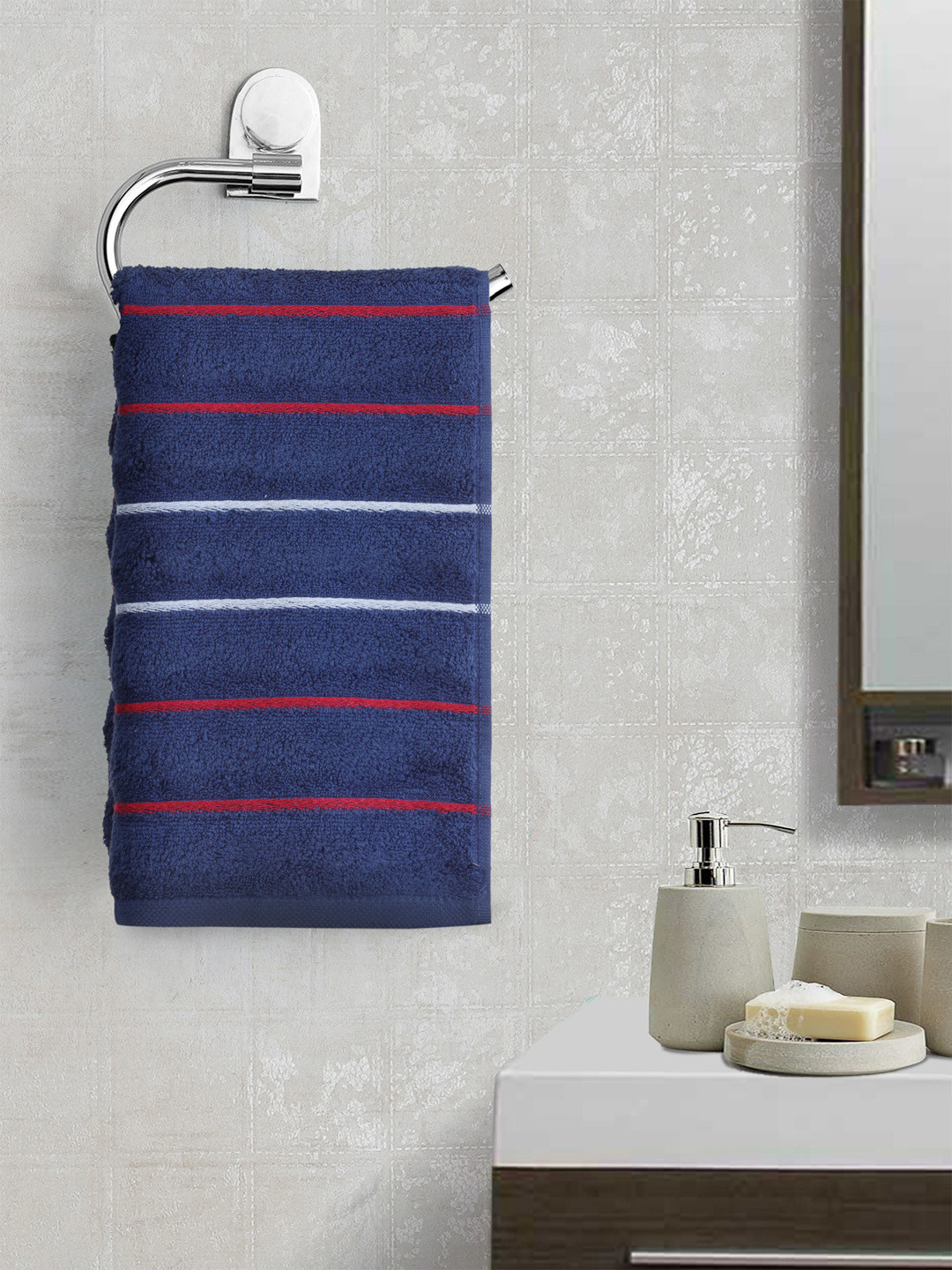 Buy Portico New York Unisex Blue Striped Hand Towel Hand Towels for
