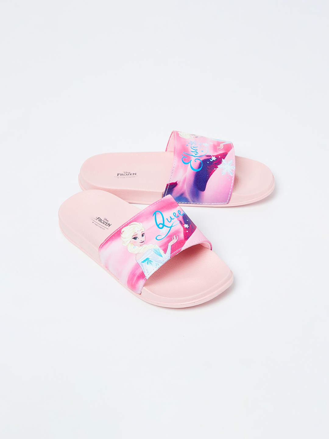 Buy Fame Forever By Lifestyle Girls Pink Elsa Printed Sliders - Flip ...