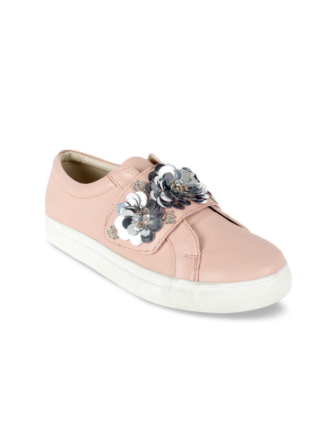 Buy SCENTRA Women Pink Embellished Slip On Sneakers Casual Shoes for