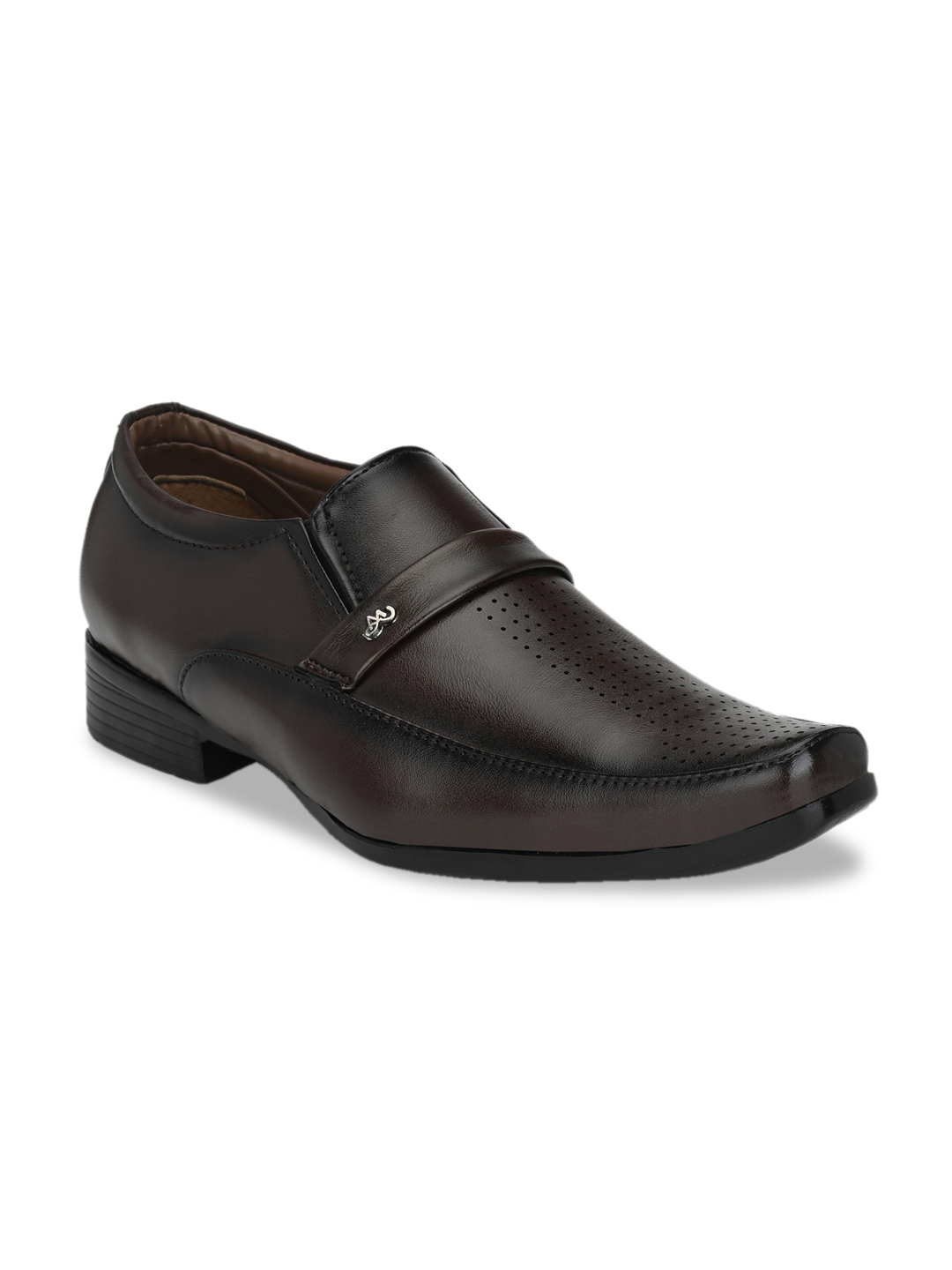 brown formal slip on shoes