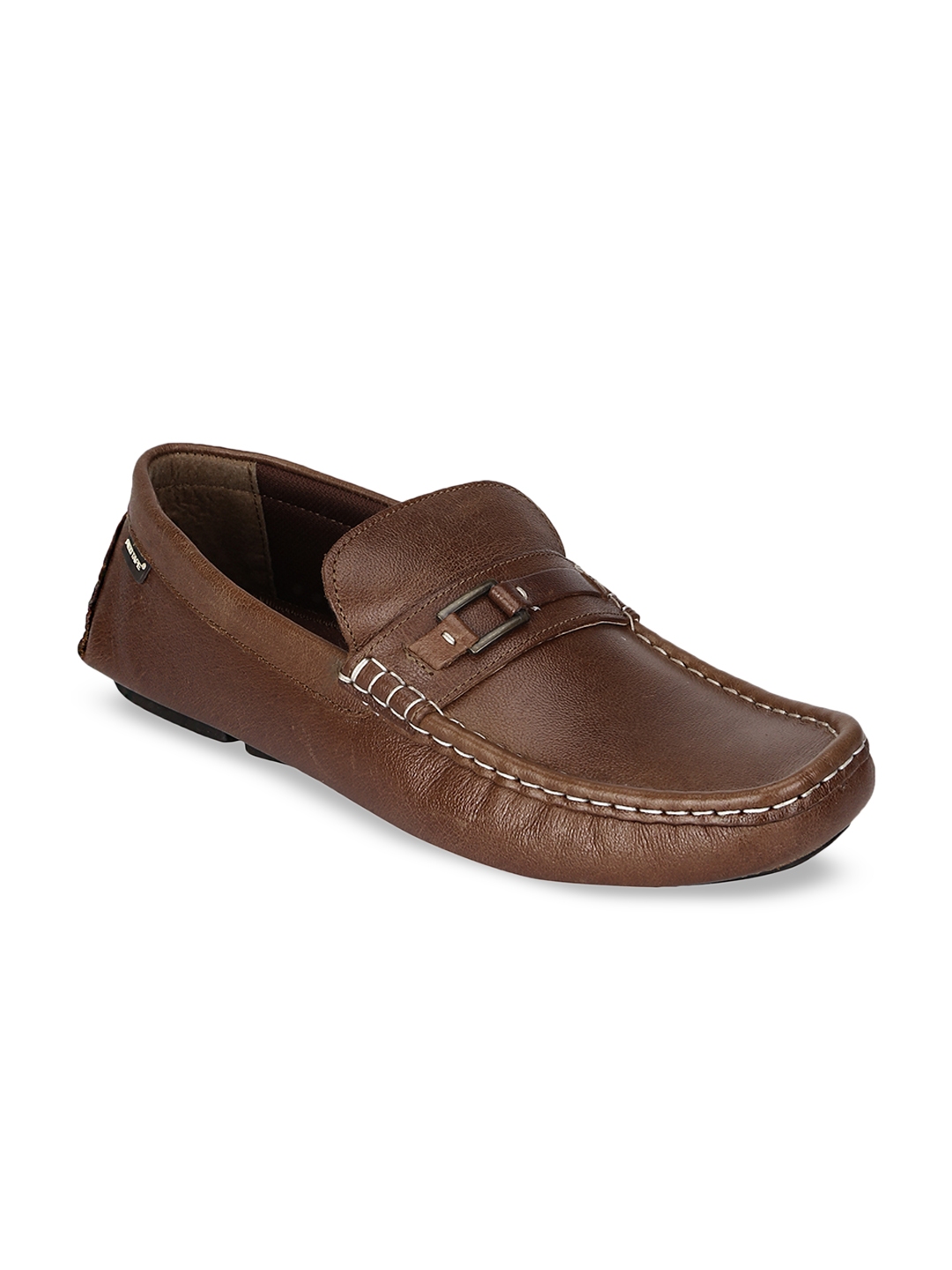 red tape men brown leather loafers