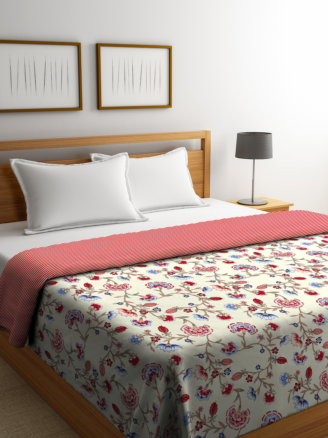 Buy Portico New York White Floral AC Room 120 GSM Double Bed Comforter
