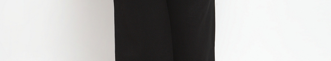 Buy DUDITI Women Black Regular Fit Solid Parallel Trousers - Trousers ...