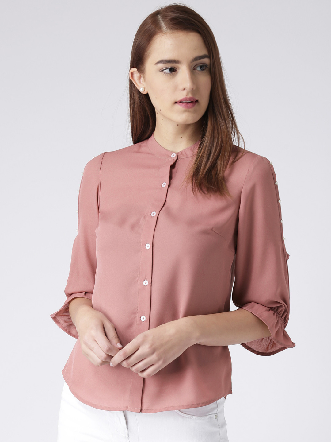 Buy KASSUALLY Women Pink Comfort Regular Fit Solid Casual Shirt Shirts for Women 10658936 Myntra