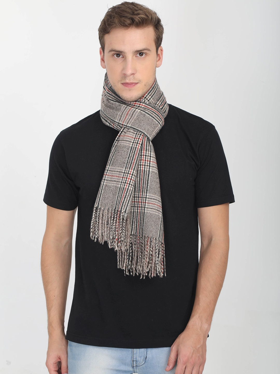 Buy FabSeasons Men Beige Checked Scarf - Scarves for Unisex 10677986 ...