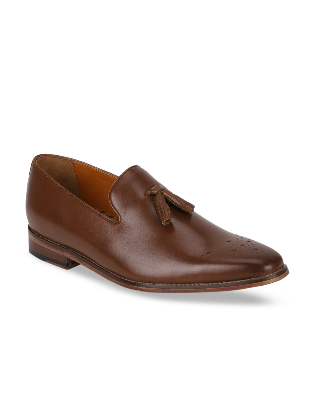 Buy SIMON CARTER LONDON Men Brown Solid Leather Slip Ons Formal Shoes