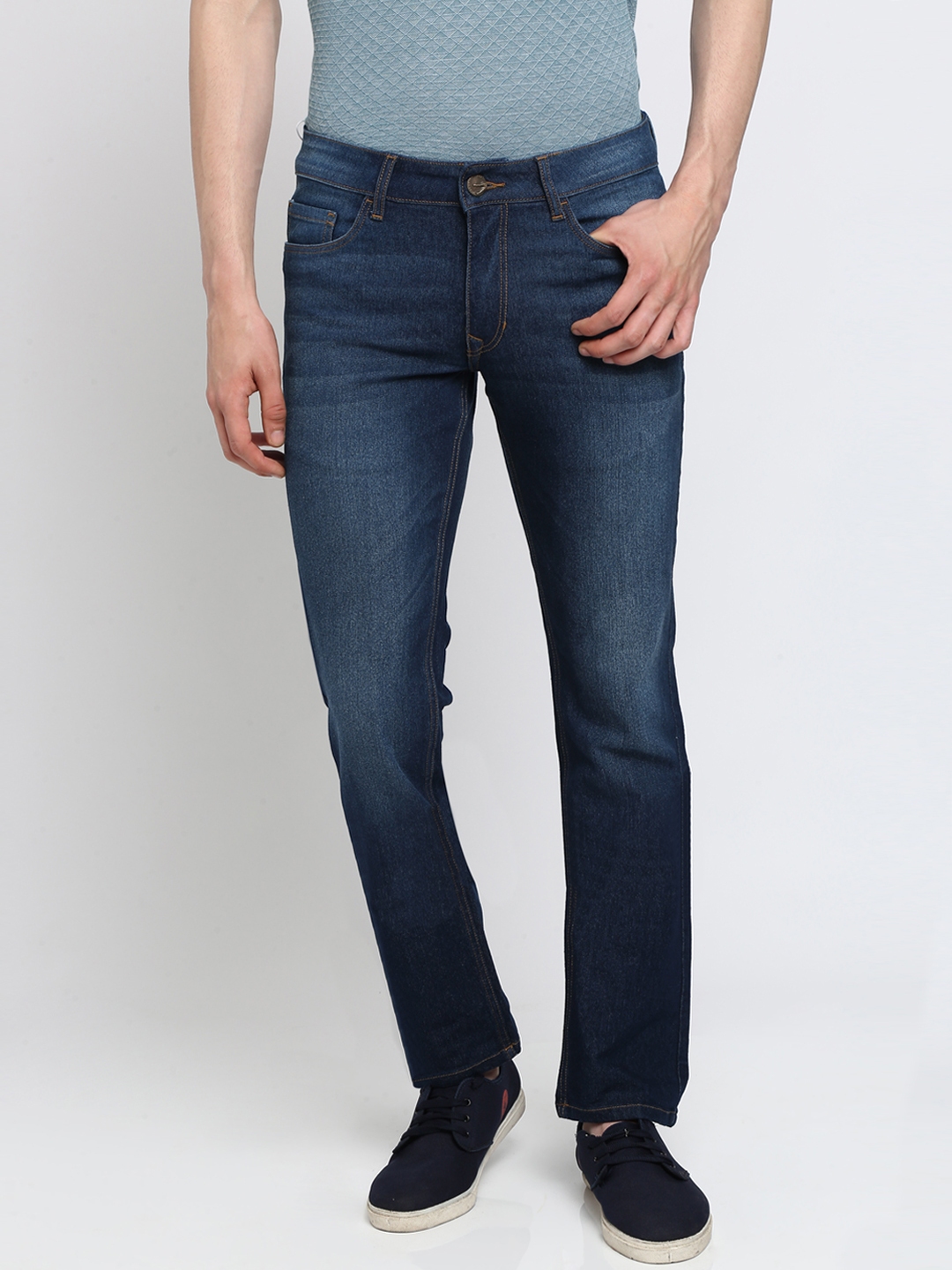Buy Crocodile Men Blue Slim Fit Mid Rise Clean Look Jeans - Jeans for ...