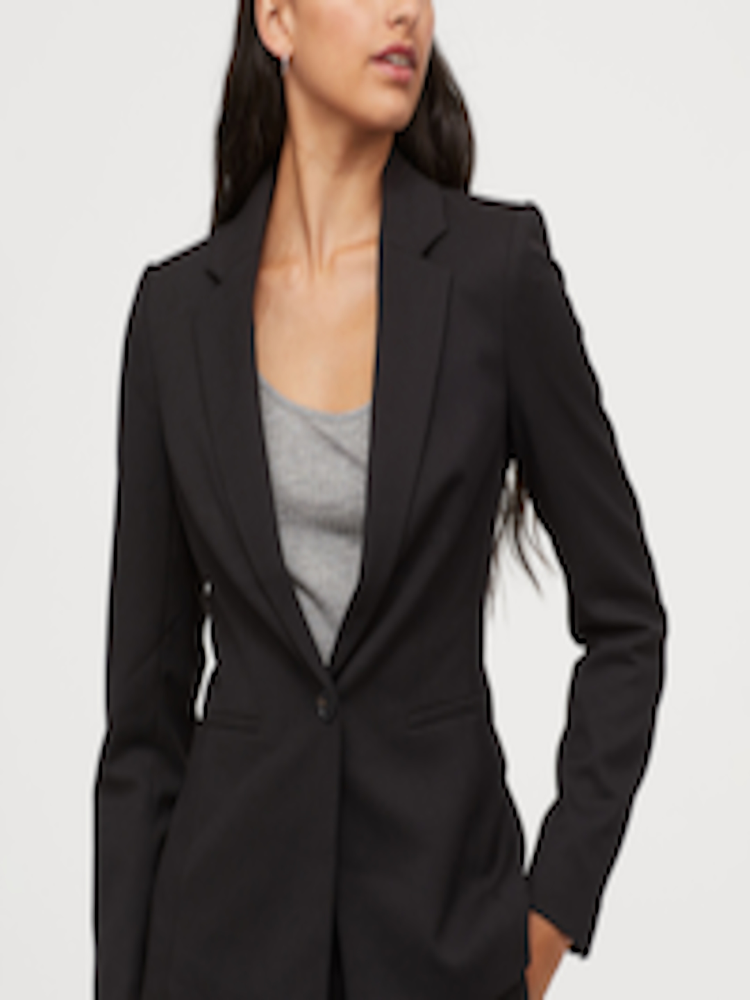 Buy H&M Women Black Solid Fitted Blazer - Blazers for Women 10687468