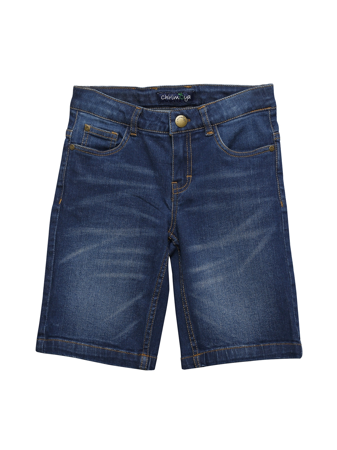 Buy Chirimoya Boys Navy Blue Washed Regular Fit Denim Shorts - Shorts ...