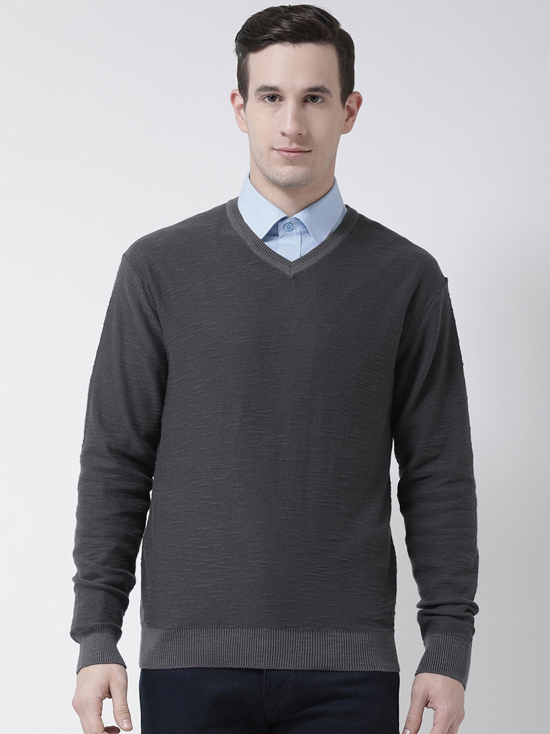 Buy Club York Men Grey Solid Sweater - Sweaters for Men 10703138 | Myntra