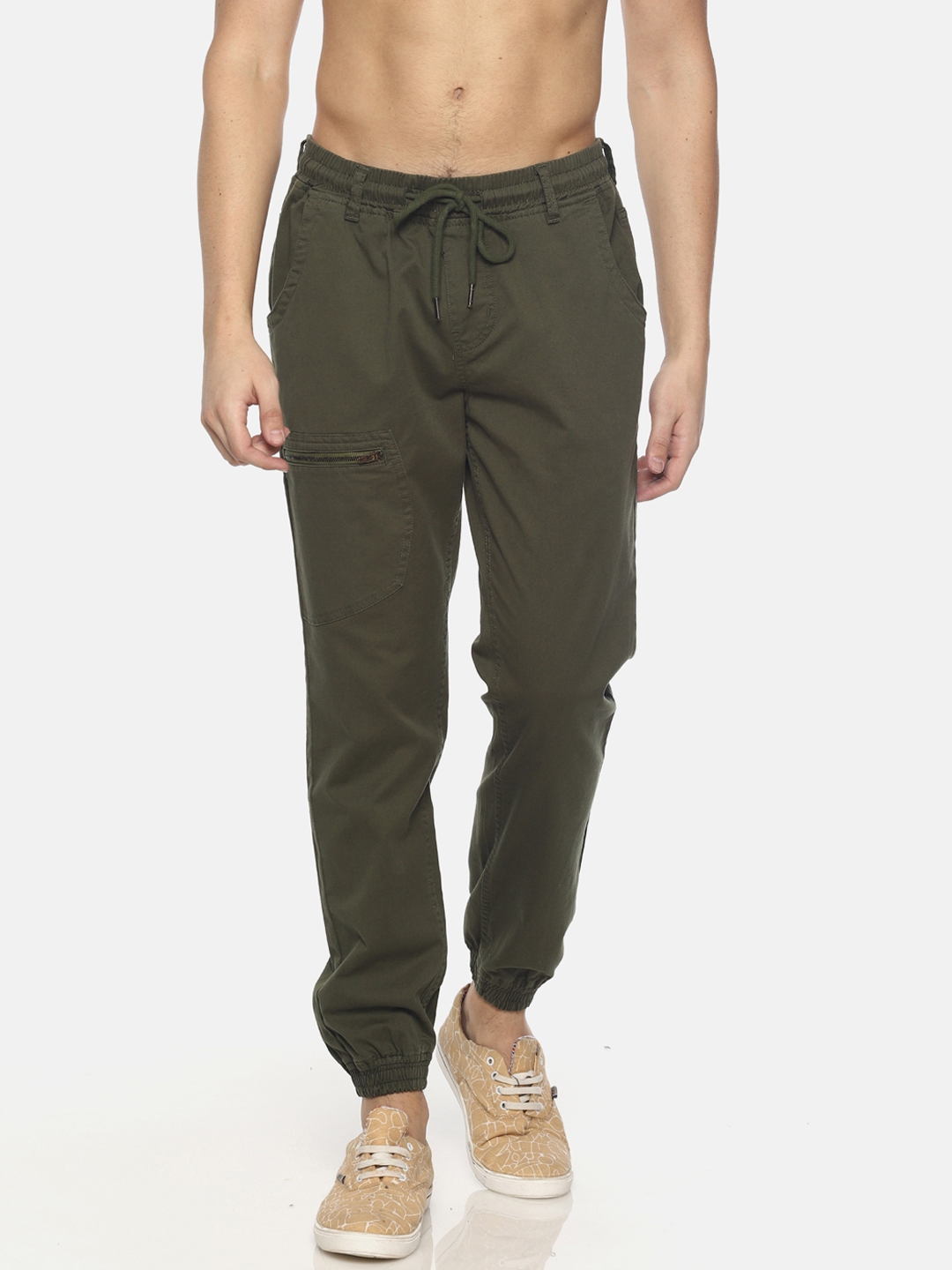 ivoc olive solid joggers