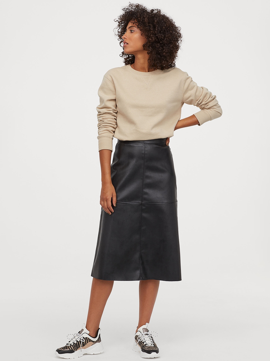 Buy H&M Women Black Solid A Line Skirt - Skirts for Women 10704230 | Myntra