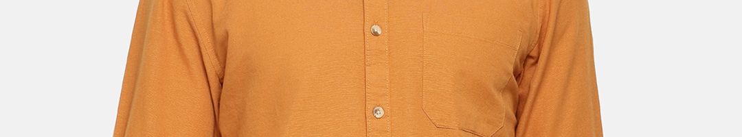 Buy Chennis Men Orange Slim Fit Solid Casual Shirt - Shirts for Men ...