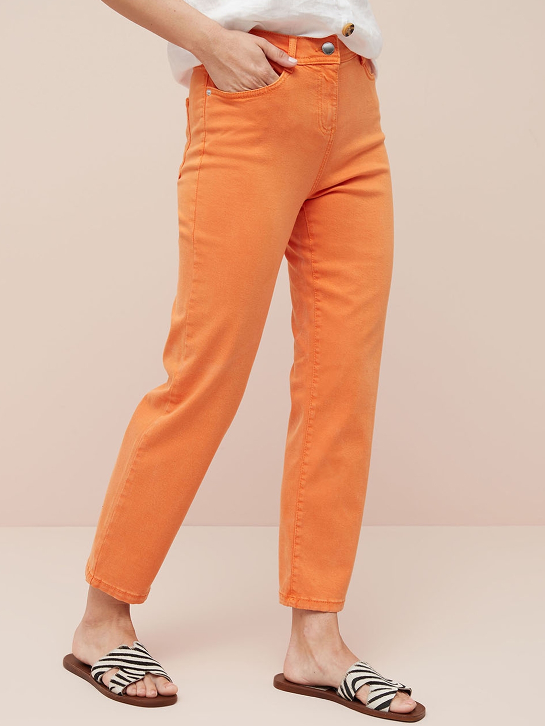 orange cigarette pants