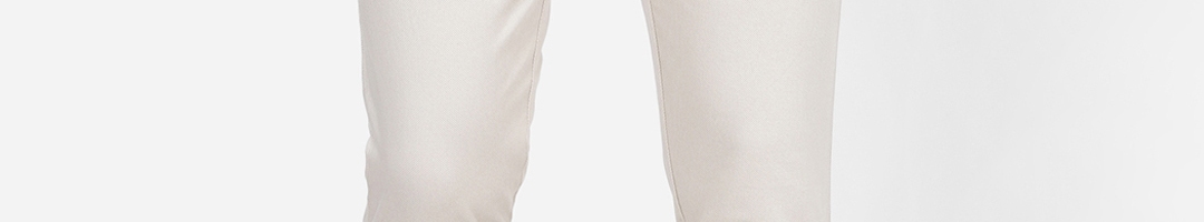 Buy NO NEXT Men Beige Smart Slim Fit Solid Regular Trousers - Trousers ...