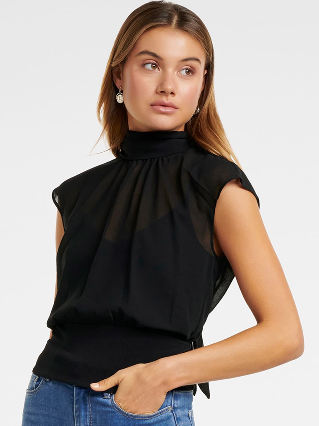 Buy Forever New Women Black Solid Top - Tops for Women 10721794 | Myntra