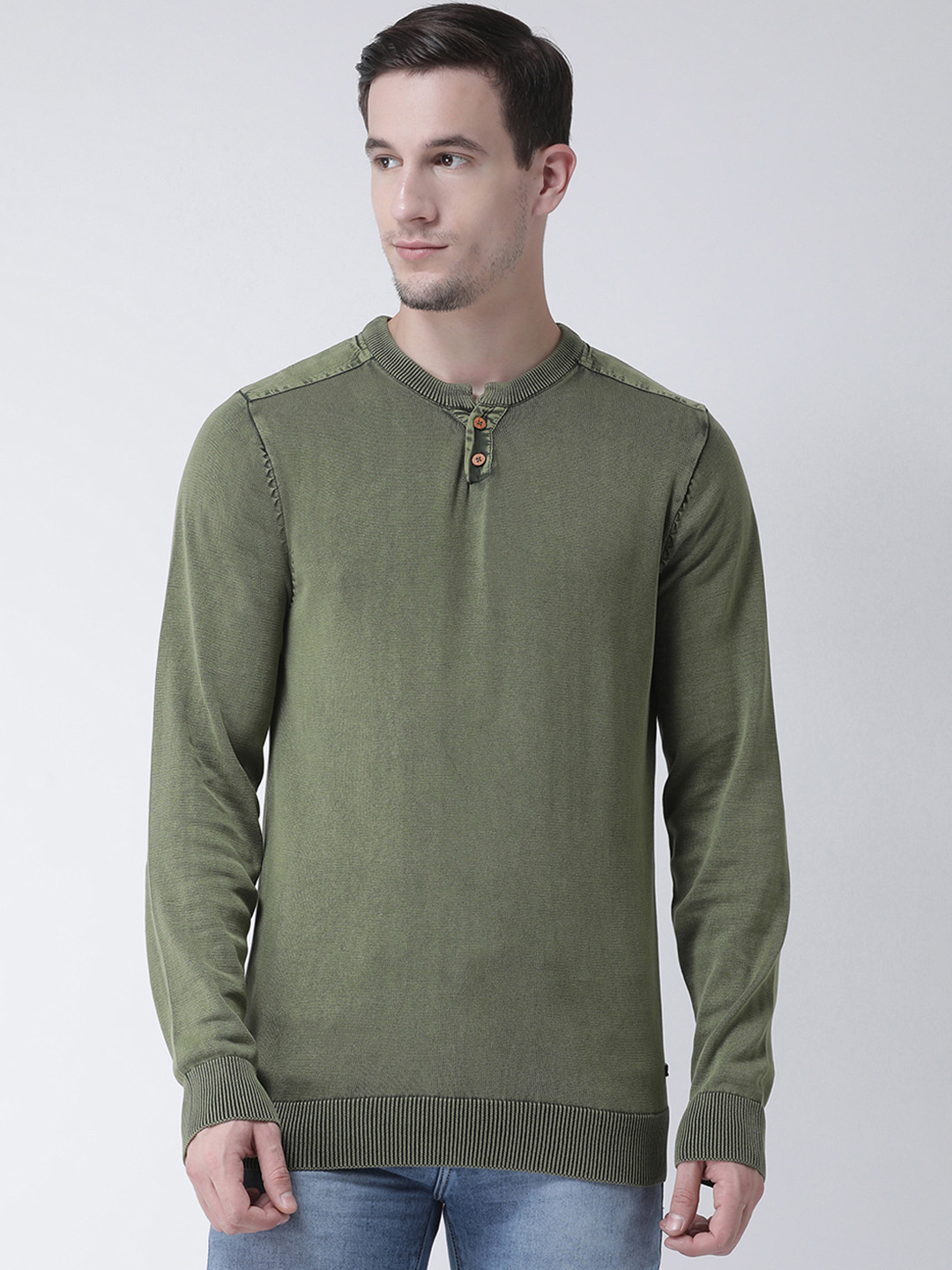 Buy Club York Men Green Solid Pullover Sweater Sweaters for Men