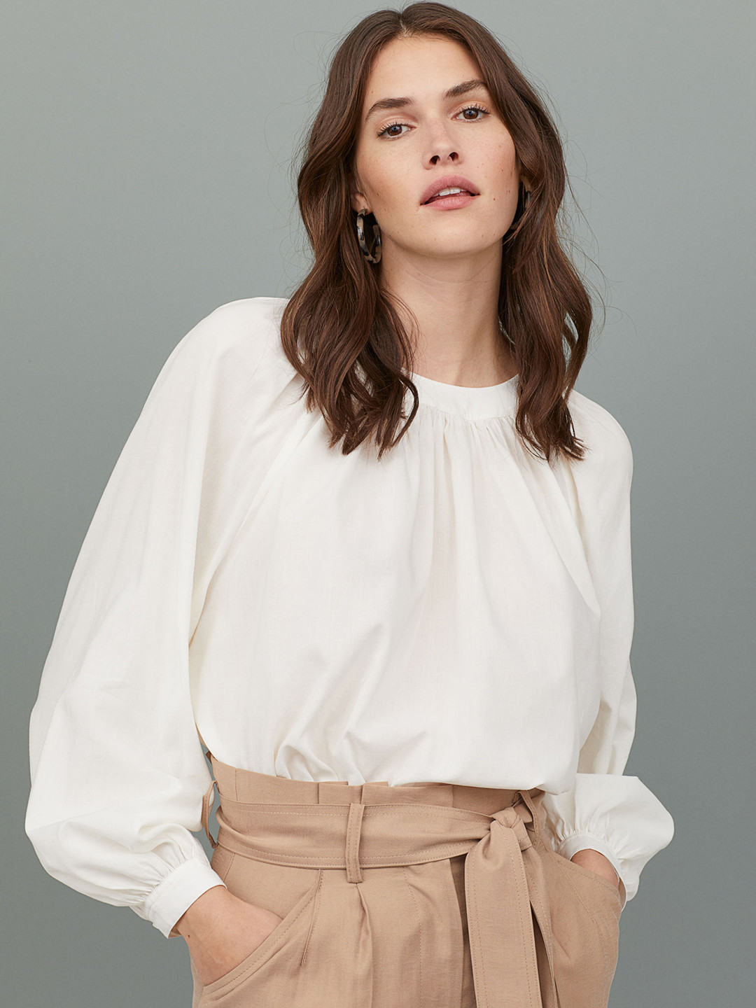 h&m wide blouse
