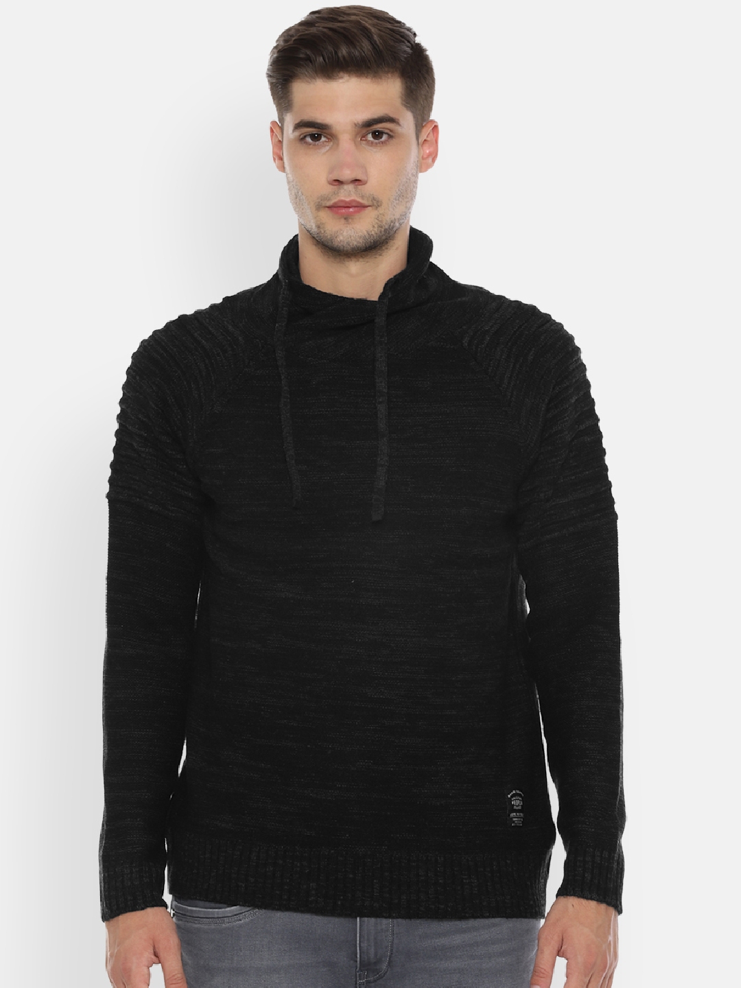 Buy People Men Black Solid Sweater - Sweaters for Men 10732246 | Myntra