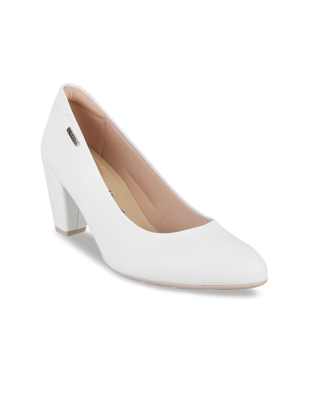 Buy Metro Women White Solid Pumps Heels for Women 10727288 Myntra