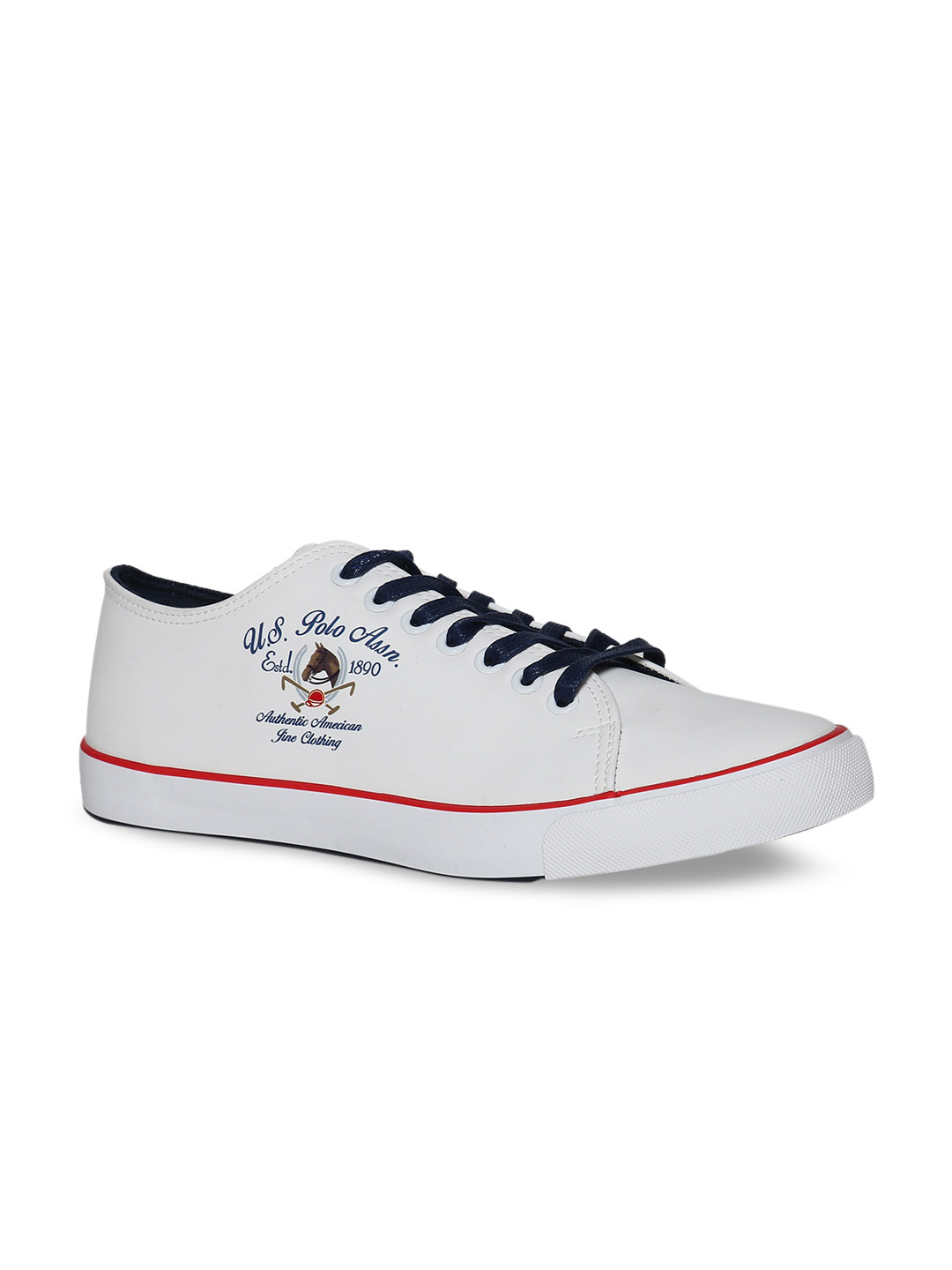 Buy U.S. Polo Assn. Men Off White Printed Sneakers