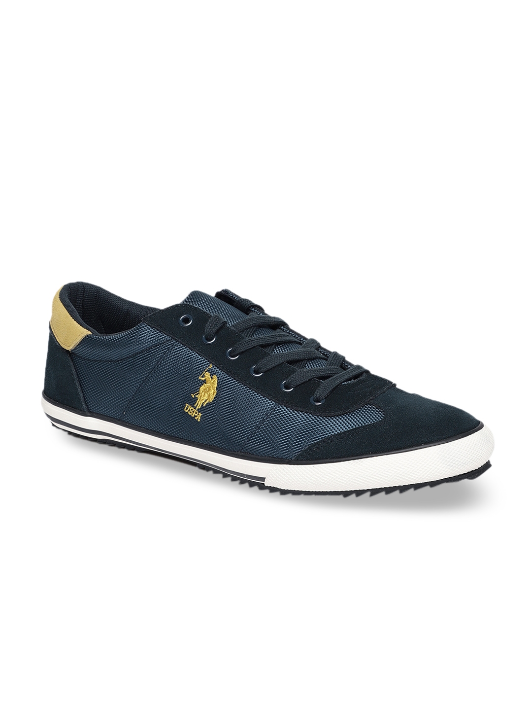 blue and yellow polo sneakers